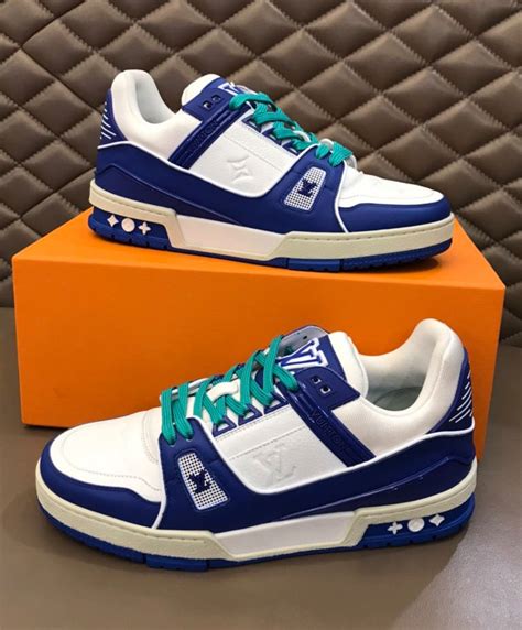 blue Louis Vuitton trainers